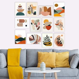 Wallity Conjunto de 12 Cuadros Decorativos de MDF Multicolor